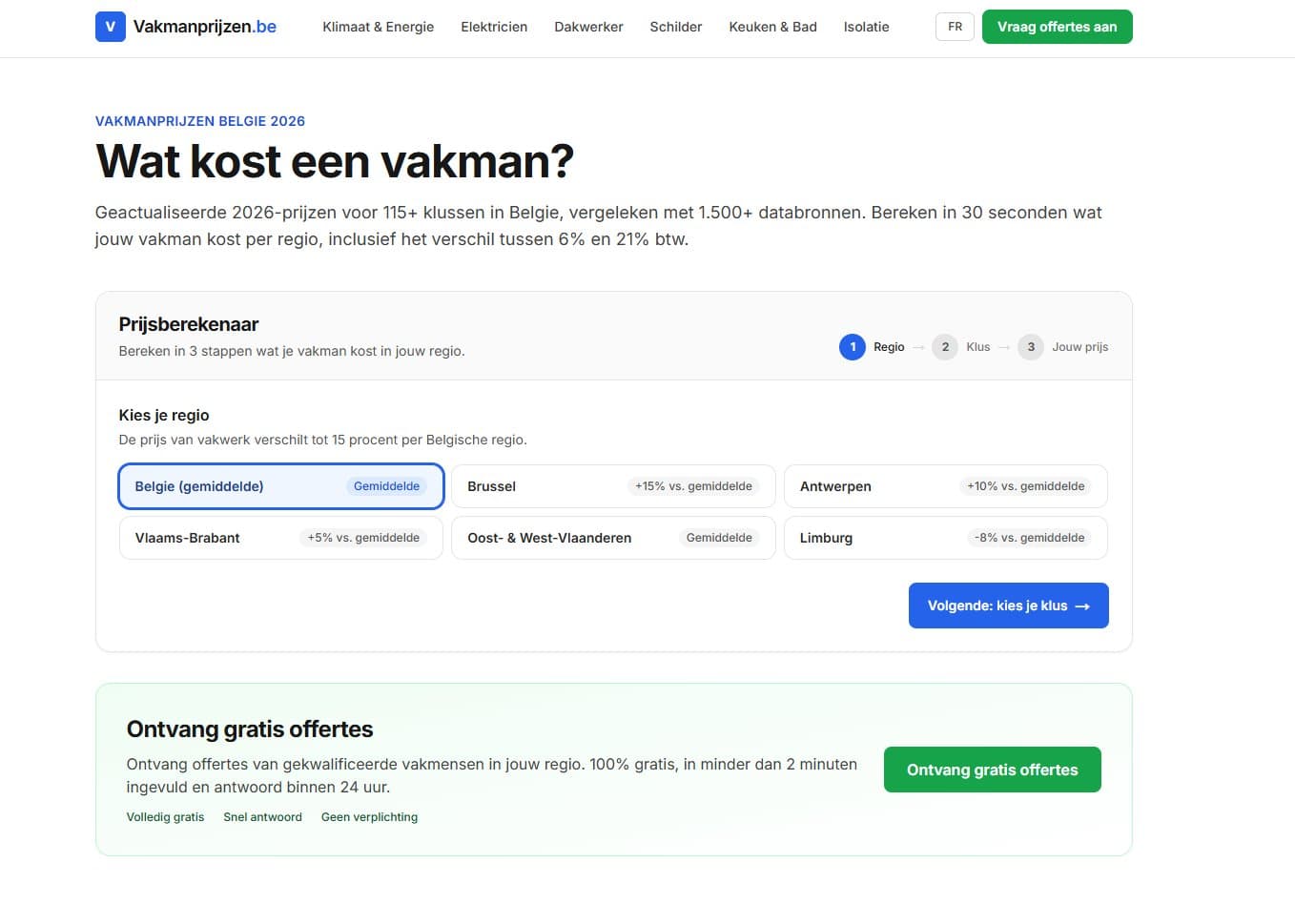 Vakmanprijzen, project van SEO-bureau Jakency